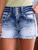 Women's Clothing Summer New Fashion Ripped Raw Edge Washed Denim Shorts Women's Pants_mkmklike.com