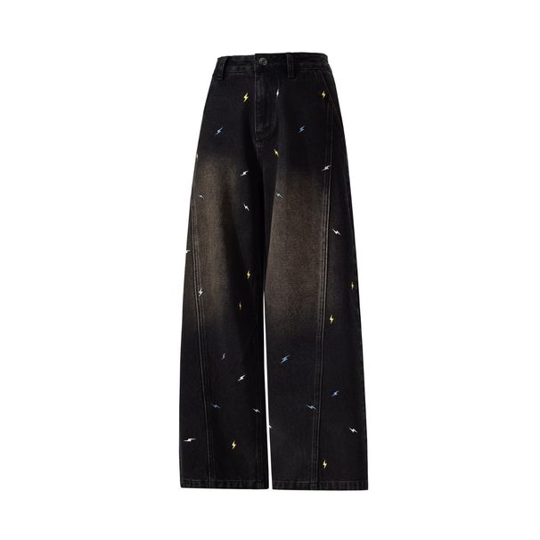 Men's Clothing Men's Trendy High Street Washed Straight Leg Jeans Retro Loose Fit Versatile Wide Leg Casual Denim Trousers_mkmklike.com