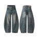 Men's Clothing Retro Scimitar Pants Men's Niche Design Wide Leg Loose Handsome Jeans Couple Pants_mkmklike.com