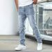 Men's Clothing Popular Stretch Men's Casual Solid Color Jeans Men's Slim Fit Versatile Black Gray Dark Blue Men's Trousers_mkmklike.com