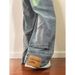 Micro Flared Jeans For Men's Summer New Washed And Distressed American Zippered Pan, Trendy Straight Leg Floor Mop_mkmklike.com