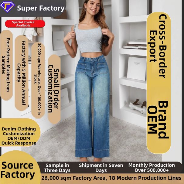 Custom Made Women's mid Waist Straight Leg Jeans Retro American Style Long Wide Leg Pants Loose Fit Denim for Hot Girls_mkmklike.com