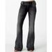 Women's Clothing Retro Side Button Mid Waist Slightly Flared Jeans_mkmklike.com