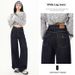 Retro Dark Blue Wide-leg Jeans For Women, 2024 Autumn High-waisted Loose Slimming Vintage Casual Drapey Floor-length_mkmklike.com