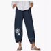 Women's clothing foreign trade women's simple fashion casual trousers digital printing women's slim trousers_mkmklike.com