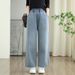 Clair 2024 Winter New Fleece-Lined Thickened Elastic Waist Warm Jeans Long Pants Wholesale Trend_mkmklike.com