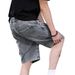 Men's Heavyweight Denim Shorts Summer Washed Distressed Retro Loose Trendy Workwear Mid Length Pants_mkmklike.com
