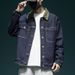 Original Color Washed Denim Jacket, Men's Loose Collar Jacket, Workwear Denim Jacket_mkmklike.com