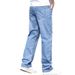 Men's Straight Fit Jeans - Classic Washed Denim Pants For Casual Wear, Comfortable Cotton Trousers With Button Fly (Multiple Colors & Sizes)_mkmklike.com