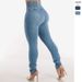 2025 Cross border elastic high waist long jeans for women Spring European and American style slim fit skinny pants for women_mkmklike.com