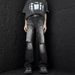 Men's High-Waist Ripped Denim Trousers Summer Fashion Slightly Flared Loose Fit Distressed Jeans High Street Style_mkmklike.com