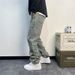 Men's Loose Fitting Casual Versatile Straight Leg Jeans Stretchy And Draping Stylish Trendy Halloween Clearance Sale_mkmklike.com
