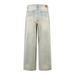 Yellow Mud-Dyed Denim Men's American Street Fashion Button Open Front Straight Loose Casual Pants Basic Dad Style_mkmklike.com