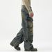 Workwear Style Multi-Pocket Wide-Leg Jeans For Men American High Street Loose Straight Functional Design Long Pants_mkmklike.com