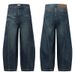 Men's Clothing Loose Retro Distressed Long Trousers Washed Crease Nostalgic Dark Blue Leather Brand Jeans_mkmklike.com