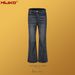 Men's Clothing Urban Washed Trousers Distressed Micro Flared Blue Jeans_mkmklike.com