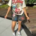 Men's Jeans Deeptown Vintage Letter Graphic Women Man Short Y2k Hip Hop Double Waisted American Style Jorts Baggy_mkmklike.com