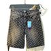 Men's Denim Shorts American Style Summer Loose Straight Leg Casual Jacquard Five Point Mid-Length Pants_mkmklike.com
