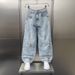 Unisex Distressed Denim Pants – Oversized Straight-Leg, Vintage Washed Blue Jeans With Splatter Paint Design_mkmklike.com
