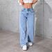 2025 Summer New Cross-Border American Retro Drapey Jeans For Women, High-Waisted, Wide-Leg, Loose, Straight-Leg Long_mkmklike.com