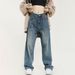 Nordmann American Style Washed Vintage Blue Jeans For Men Loose Straight Fit Draped Wide Leg Autumn Winter Trendy Brand Cool Long_mkmklike.com