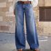 Women's Clothing Retro Wide Leg Jeans Spring New Long Straight High Waist Casual Pants For Women_mkmklike.com