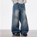 Vintage Washed Lightning Distressed Deconstructed Wide-Leg Jeans For Men & Women - Relaxed Fit High Street Banana Pants With Unique Cut_mkmklike.com