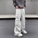 American Retro Washed Multi-pocket Niche Straight Tooling Jeans Men's And Women's High Street Trendy Brand Wide-leg Casual Trousers_mkmklike.com