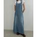 Korean Chic Niche Design Hanging Neck A-Line Denim Dress With Age Reducing Temperament, Slim And Long Skirt For Children_mkmklike.com