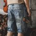 Men's Clothing Casual Denim Shorts Men's Summer Loose Straight New Washed Hole Shorts Men_mkmklike.com