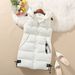 Down padded waistcoat for women autumn-winter sleeveless vest mid-length hooded vest_mkmklike.com