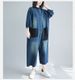 K Cowboy Jumpsuit, Women's Wide Leg Pants, Retro Personality, Oversized Patch Fabric, Large Pocket Jumpsuit_mkmklike.com