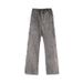 RO RICK Style Hip Hop Street Style Washed Distressed Smoky Gray Floor Length Button Down Jeans, Same Style As Central Cee._mkmklike.com