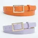 HOT Factory Direct Sales Women's Gold Square Buckle Candy Colored Decoration Simple and Soft PU Denim Belt_mkmklike.com