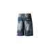 Men's Trendy Distressed Embroidered Shorts Loose Straight Leg Mid Waist Versatile Denim Shorts With Slight Stretch_mkmklike.com