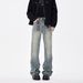 Men's Vintage Washed Jeans – High Street Relaxed Straight-Leg With Cat Whisker & Flared Hem (Blue, S-Xxxl)_mkmklike.com