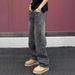 American High Street Scimitar Jeans Men's Spring And Autumn Trendy Brand Ruffian Handsome Fried Street Pants Straight And Slightly Pulled Pants_mkmklike.com