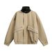 American Workwear Denim For Men, Trendy Autumn And Winter Mountain Style Outdoor Leisure Design, Color Blocked PU_mkmklike.com