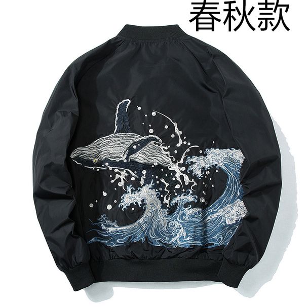 Spring New Men's Embroidered Japanese Retro Trendy Brand Baseball Jacket Coat Top_mkmklike.com