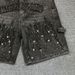 Men's Y2K Streetwear Denim Shorts - Hand-Drawn Print & Rhinestone Embellished Baggy Cargo Shorts For Summer_mkmklike.com
