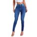 Women's Clothing Spring New Slim Fashion High Waist Elastic Skinny Jeans_mkmklike.com