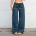 European And Cross-border Low-waist Wide-leg Jeans For Women, 2024 New Model, Slimming, Floor-length, Straight Cut,_mkmklike.com