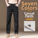 Men's High-End Stretch Slim Fit Straight Leg Casual Pants Anti-Wrinkle 2024 Seven Color Options for Spring Autumn All Seasons_mkmklike.com