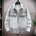 2025 Spring Denim Men's Trendy Brand Shirt Collar Loose Contrast High Street Casual Top Youth Jacket_mkmklike.com