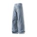 Men's Retro Jeans - Classic Straight Leg Denim Pants With Color Block Design, Available In Plus Sizes (M-5xl)_mkmklike.com