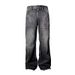 Men's Clothing Washed Vintage Washed Denim Jeans For Men - Relaxed Straight Leg, Wide Fit, Comfortable & Stylish (Black, Blue) - Sizes S-3XL_mkmklike.com
