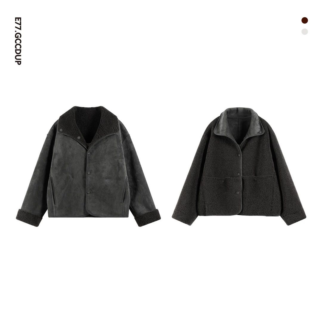 High-Quality Unisex Autumn Winter New Hong Kong Style Lapel Retro Jacket Casual Trendy Loose Versatile_mkmklike.com