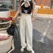 Spring Summer New Loose Jacquard Jeans, Straight Casual Women's High-waisted Floor-length Pants, Spring And Autumn_mkmklike.com