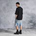 Men's Vintage Washed Denim Shorts - 5-Inch Inseam Dirty Finish Distressed Casual Cargo Shorts For Men, Retro Streetwear_mkmklike.com