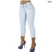 Women's Clothing Slim Fit High Waist Skinny Jeans Capri Pants For Women Elastic Waist For Formal & Casual For Women_mkmklike.com